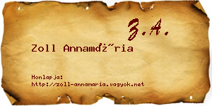Zoll Annamária névjegykártya